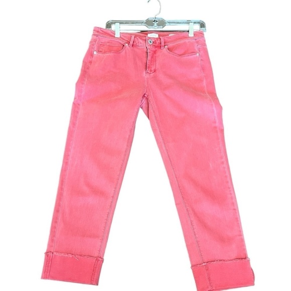 J. Jill Denim - J Jill Cropped Dusty Red Cuffed Jeans